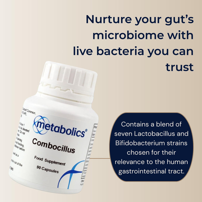 Combocillus Capsules | 7 Key Strains Of Good Bacteria | 10 Billion Live Bio Cultures | Vegan Capsules Made In The UK | Pot Of 90 Capsules | L Bulgaricus, L Acidophilis, L Rhamnosus, L Casei, B Breve, L Plantarum & B Bifidum