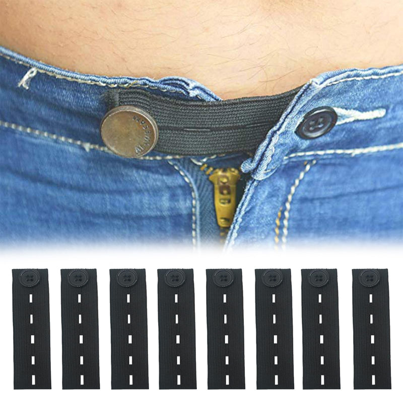 [Australia] - LEOEASIY Pack of 10 trouser waist extensions, pregnancy trousers extensions, pregnancy trousers extensions, comfortable and adjustable trousers extensions for pregnant women (black 