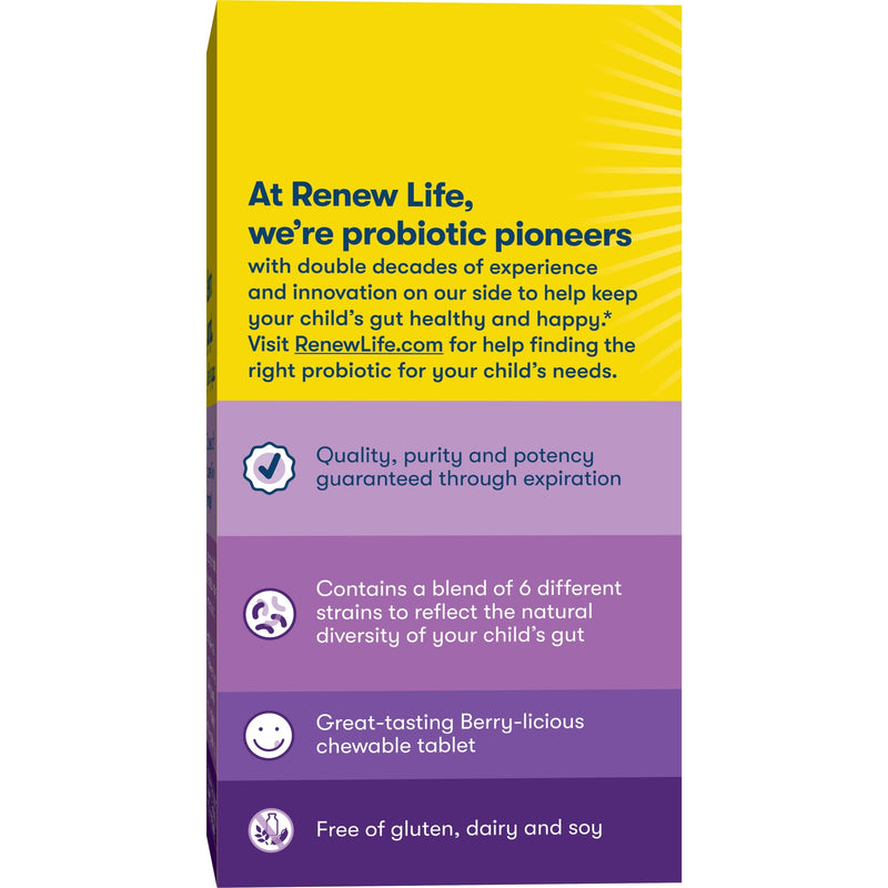 [Australia] - Renew Life Kids Probiotic Gummies, Supports Digestive & Immune Health, Prebiotics & Probiotics, Raspberry, 30 Gummies 30 Count (Pack of 1) 