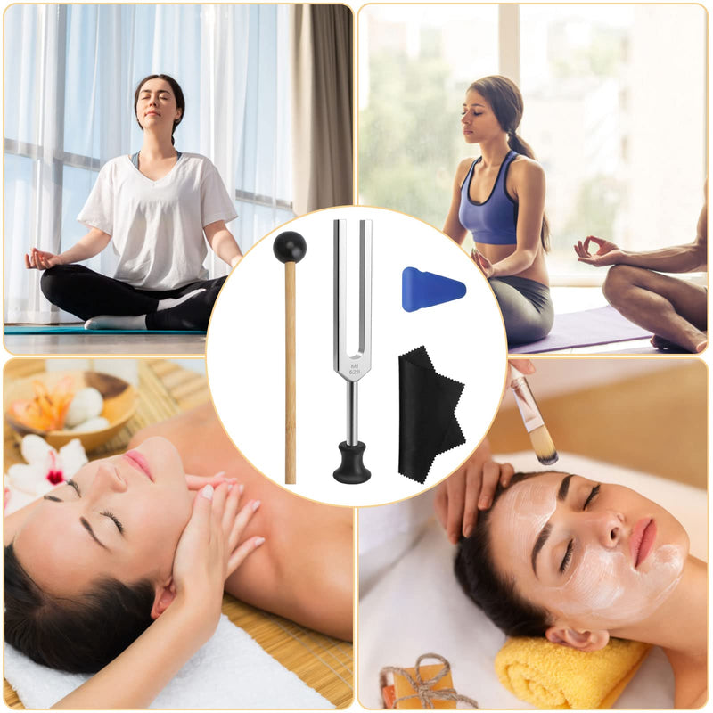 [Australia] - Tuning Fork 528 HZ, Medical Tuning Fork Neurology with Mallet Plastic Base Velvet Bag Cleaning Cloth, Tuning Fork Medical for Sound Therapy Healing, DNA Repair Healing, Violin/Guitar/Piano 