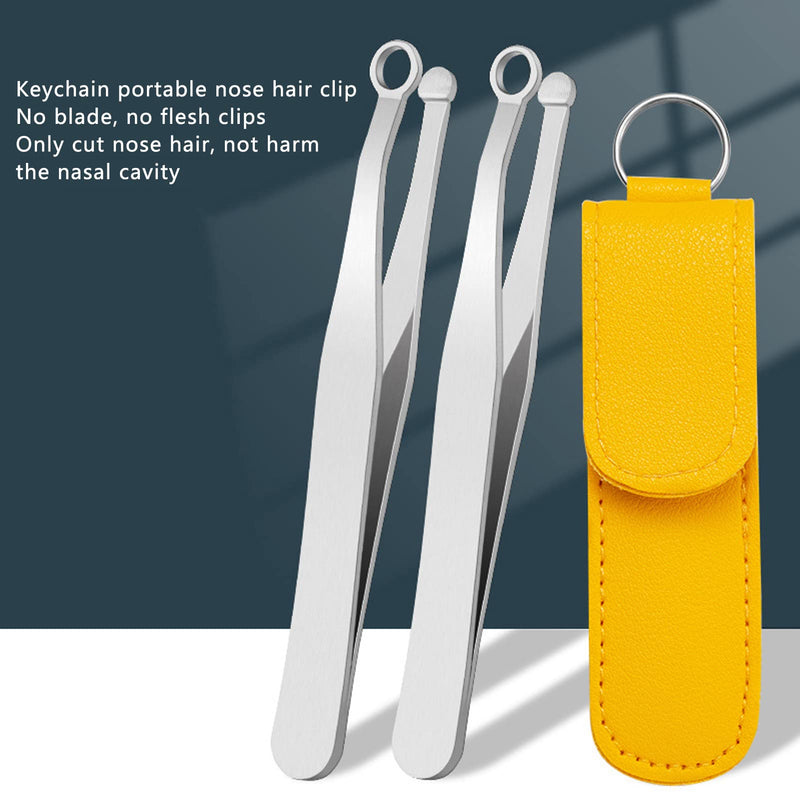 [Australia] - Tweezers for trimming nose hair, stainless steel eyebrow trimmer, universal round head tweezers, eyebrow trimmer, trimmer for men and women, friendly round 