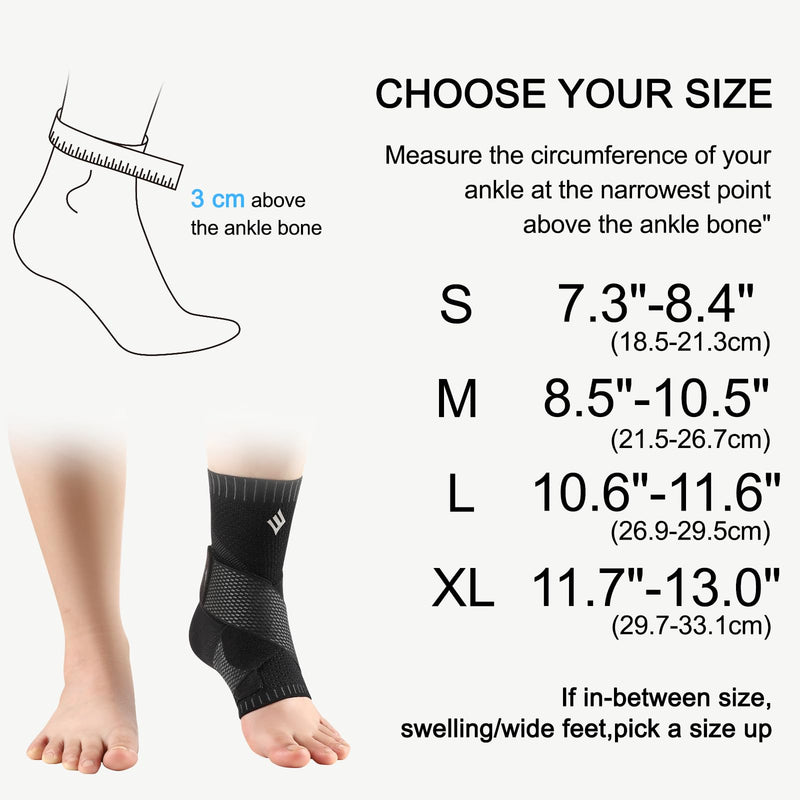 [Australia] - NEENCA Ankle Brace for Women & Men, Ankle Support with Compression Wrap, Compression Sleeve for Sprained Ankle, Swelling & Heel Spur Pain, Achilles Tendonitis Pain Relief, Right, Medium 