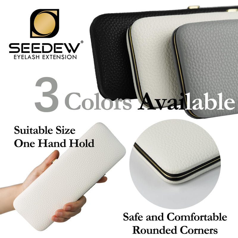 Tweezers Box Set, 5 PCS Isolation Pointy Precision Professional Stainless Tweezers with a PU Storage Case, Organizer Kit for Eyelash Extension, Beginner Lash Tech, Crafts Repair(White, Golden) Tweezers Bag Set-2 White+gold