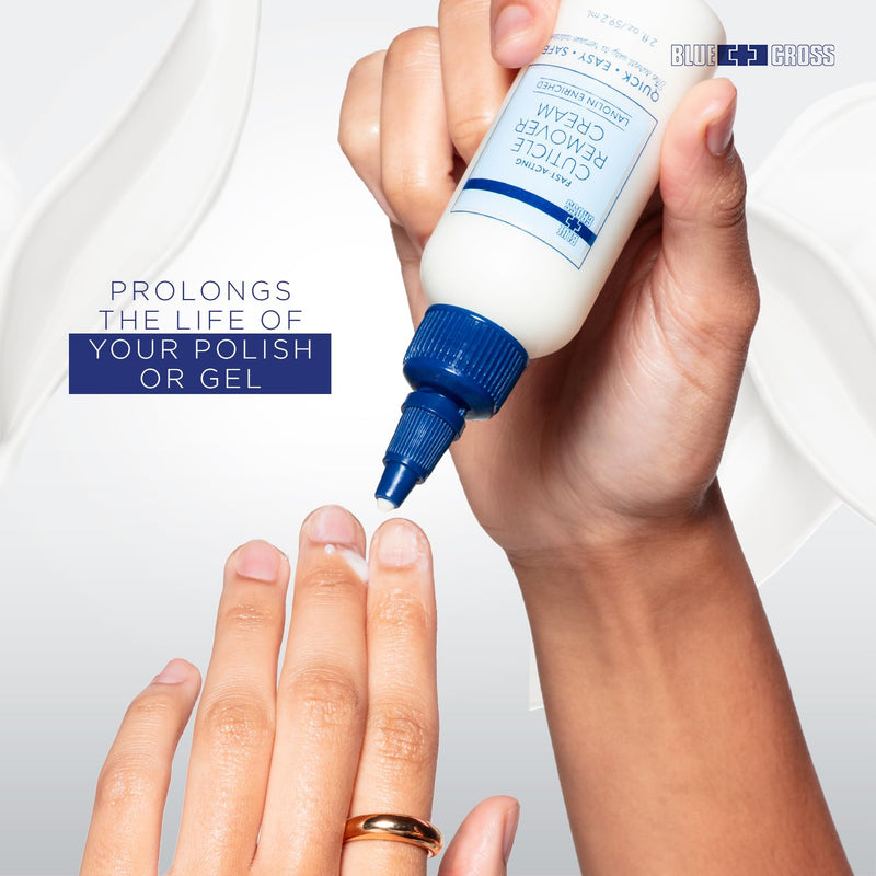 Blue Cross Ultimate Nail Care Bundle - 2oz Cuticle Remover + Softener Cream, 0.5oz Yello Out Yellow Neutralizing Basecoat + 0.5oz Nourishing Cuticle + Nail Oil, 3 Pack Bundle