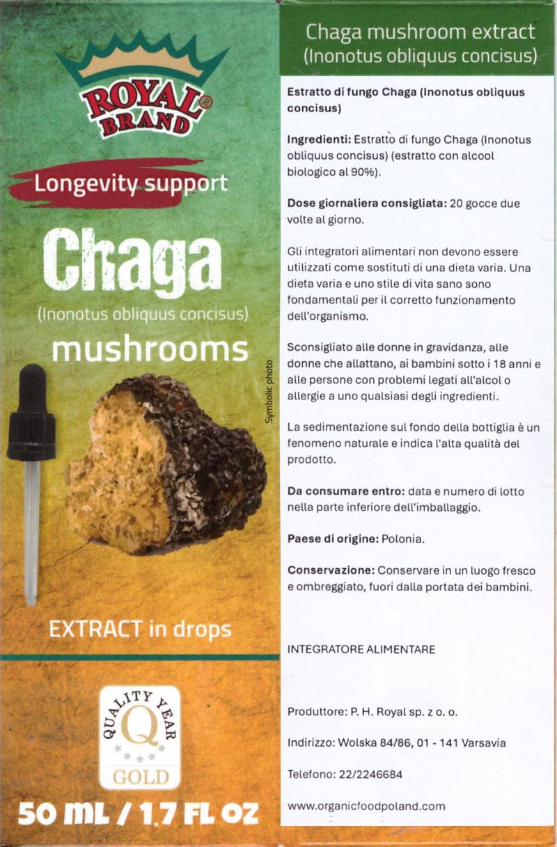Chaga Extract Drops 50 ml / Chaga Mushroom / Better Than Chaga Mushroom Capsules / Liquid Extract Drops / 1.7 FL OZ