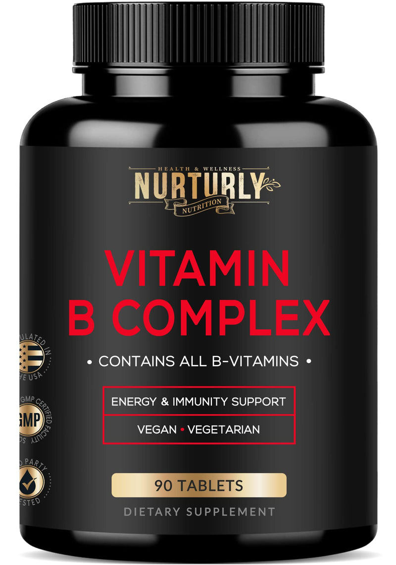 Vitamin B Complex and Turmeric Curcumin - Contains All Essential B Vitamins - B1, B2, B3, B5, B6, B7, B9, B12 and Biotin - High Absorption Turmeric Supplements 1300mg for Joint, Hearth Health