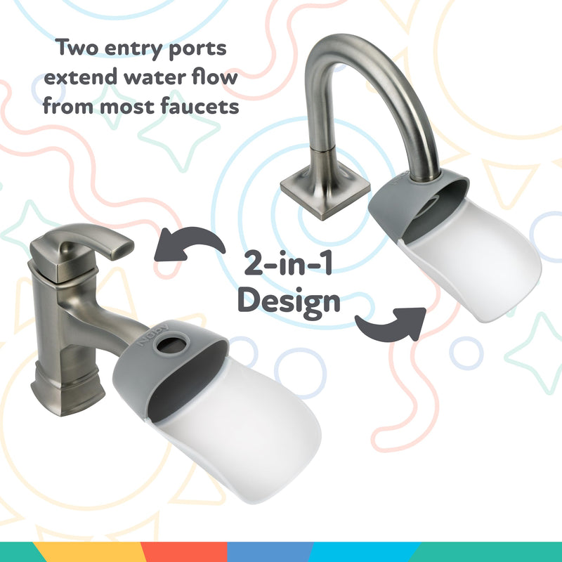 [Australia] - Nuby 2-in-1 Faucet Extenders for Toddlers - 2 Pack - Sink Extension for Bathroom or Kitchen - Helps Water Reach Kids for Handwashing 