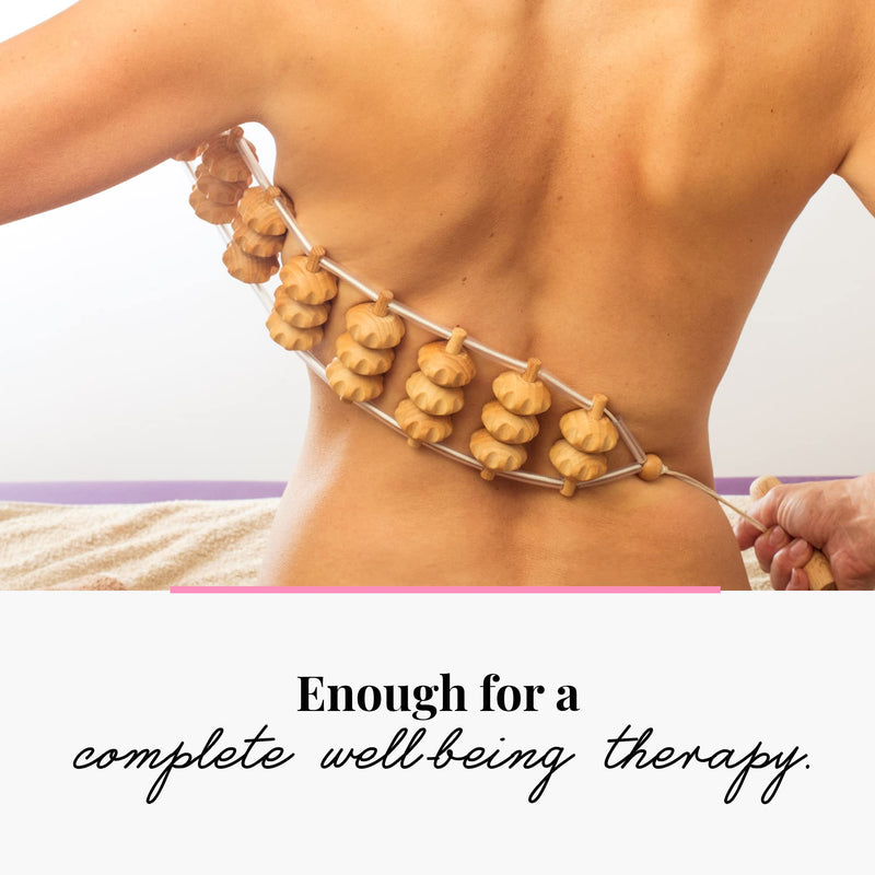 [Australia] - Tuuli Accessories – Back Massager with Rollers and Rope, Multi-Functional Back Roller and Neck Massager, Eases Muscle Tension and Supports Skin Health, Muscle Roller 47.2 inches 