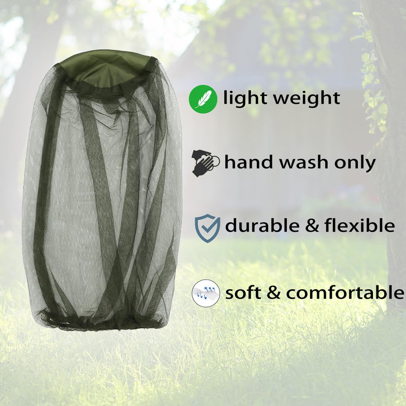 [Australia] - Mosquito Head Net Head Mesh with Extra Fine Holesfor Protecting from Insect Bug Bee Mosquito Gnats, Face Netting for Camping/Hiking/Fishing 