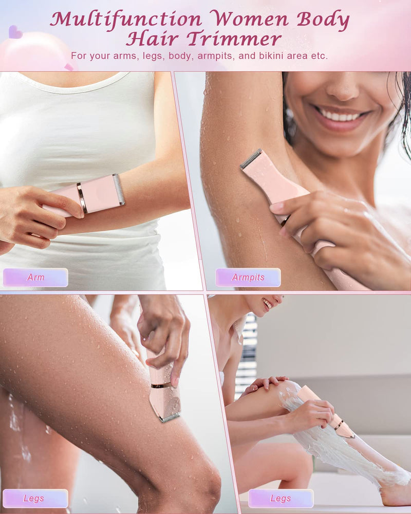 [Australia] - YBLNTEK soft rubber coating electric razor women's intimate area, 2 in 1 battery intimate razor for women, wireless women's razor electric, bikini trimmer epilator, lady shaver arms/legs 