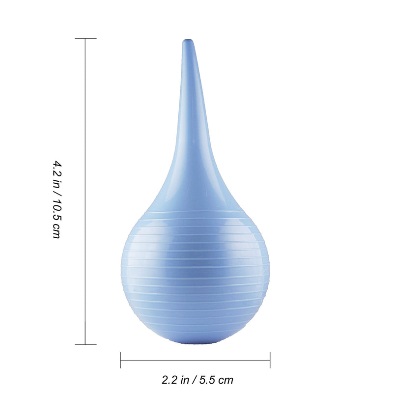 [Australia] - Rubber Suction Ear Syringe,60ml Hand Bulb Syringe Ear Washing Squeeze Bulb- Blue Smooth 
