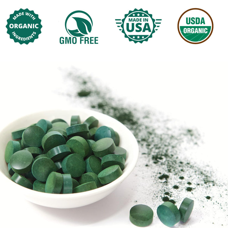 [Australia] - Organic Spirulina Chlorella Tablets - 400 Count - 2-in-1 Superfood Algae Supplement for Natural Immune Support, Detox and Energy Boost. Broken Cell Wall. Organic Chlorophyll. Espirulina 400 Count (Pack of 1) 