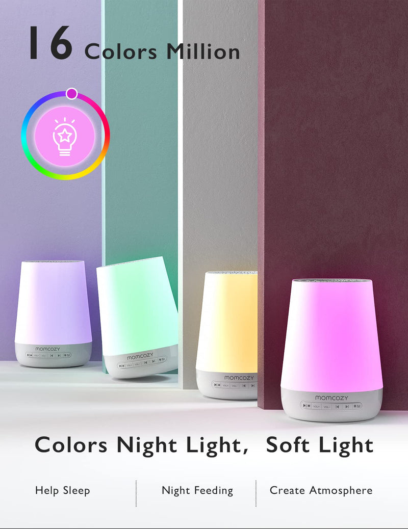 [Australia] - Baby Sound Machine, Momcozy White Noise Machine for Baby Sleeping with Night Light, Toddler Sleep Trainer with 34 Soothing Sounds, Timer, App Remote Control, Personal Sleep Routine (Blue) 
