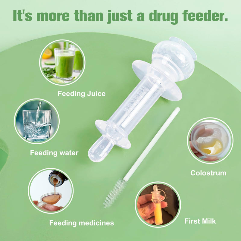 [Australia] - haakaa Baby Medicine Dispenser,Syringe for Liquid,Unique Silicone Ball Design, Dual-Angled Ports,One-Handed Operation,0 Months+ 