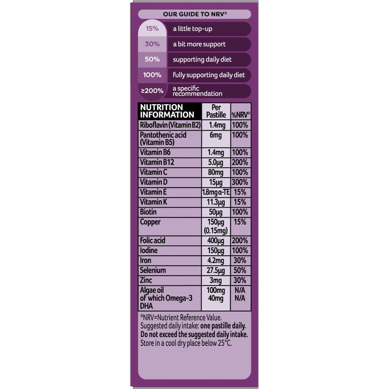 Bassetts Pregnancy+ Omega-3 DHA Multivitamins & Multiminerals Raspberry & Lime Flavour 30 Gummies 30 count (Pack of 1)