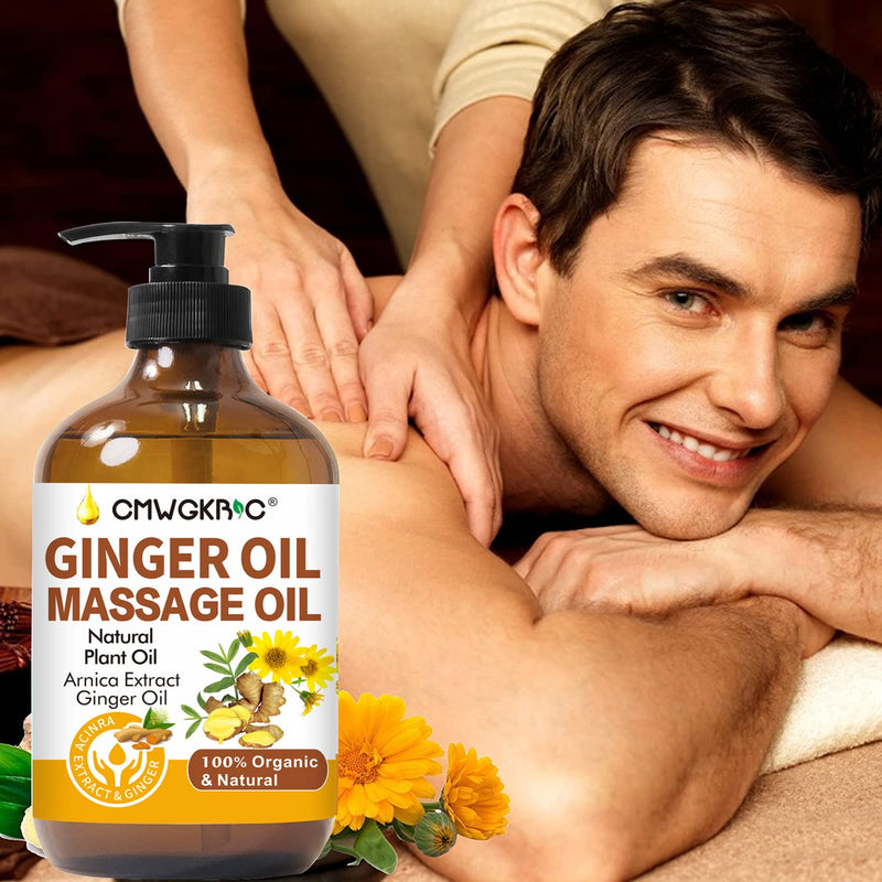 [Australia] - 2 Pack Ginger Oil Lymphatic Drainage Massage,Belly Drainage Ginger Oil-Warming Tired Sore Muscle Ginger Massage Oils With Natural Arnica Extract,Grapeseed Oil,Vitamin E Massage Oil for Massage Therapy 