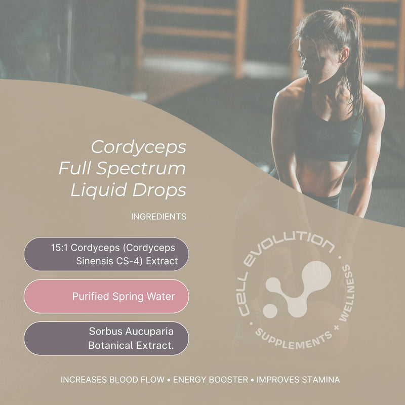 Cordyceps Full Spectrum Liquid Mushroom Drops Supplement, Super Strength 90,000mg (15:1), Energy Booster & Improves Performance, Natural & Suitable for Vegans & Vegetarians