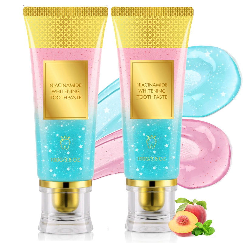 Niacinamide Whitening Toothpaste 2Pack - Gum Care Strengthen, Tooth Enamel, Prevent Cavities, Fresh Breath, Gentle & Non-lrritating, Fluoride-Free 3.52 Ounce (Pack of 2)