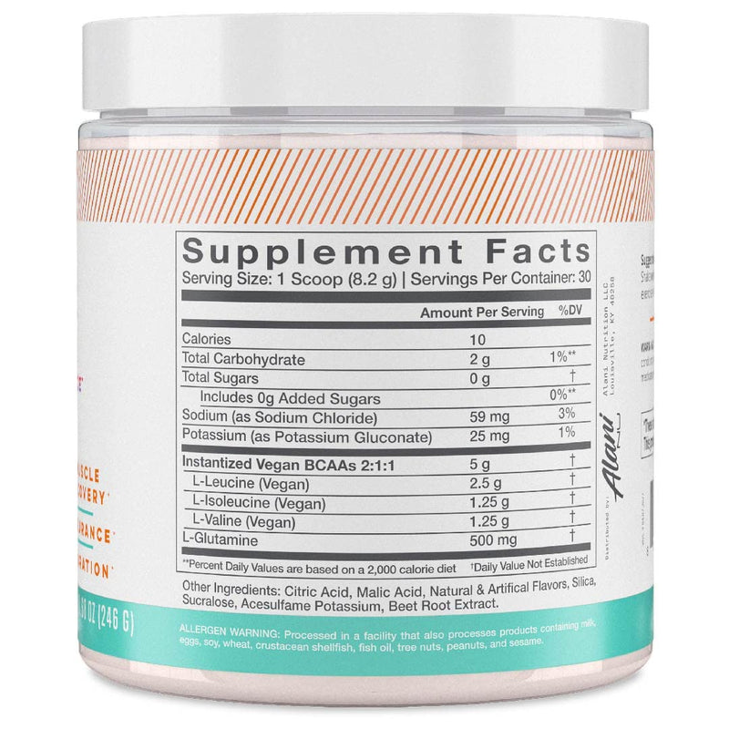 [Australia] - Alani Nu BCAA HAWAIIAN SHAVED ICE | Branch Chain Essential Amino Acids | 2:1:1 Formula | Supplement Powder | Muscle Recovery Vitamins for Post-Workout | 30 Servings 