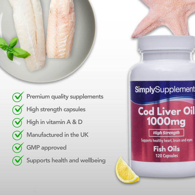 [Australia] - Cod liver oil 1000mg - 120 capsules - supply for up to 4 months - SimplySupplements 