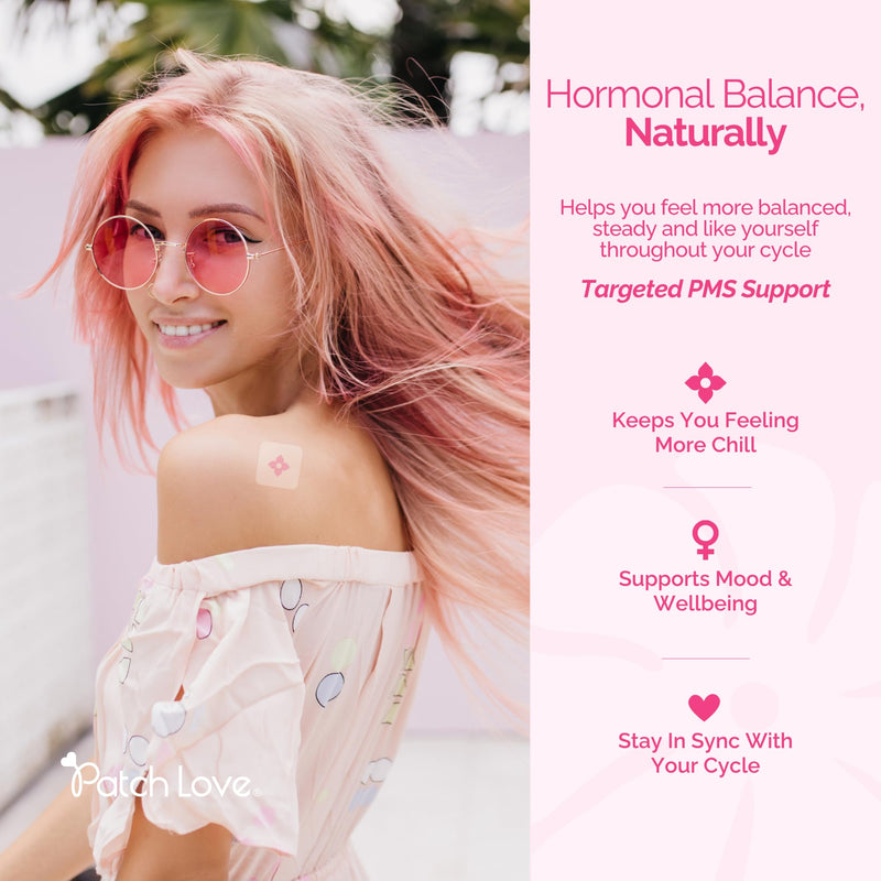 Cycle & Mood Balance Patches for Women - Daily Wearable Patch with CohoshMax Complex, Passion Flower, Damiana & Gotu Kola - Hormone Balance Support - Vegan - 15 Patches - Made in UK