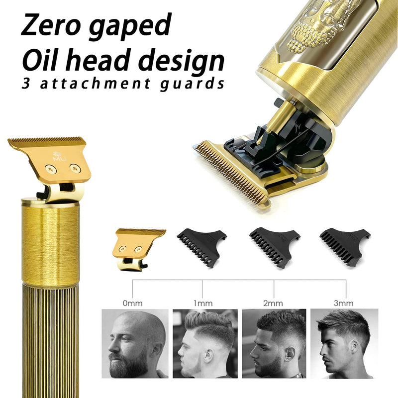 [Australia] - m MU Hair Clipper, Display LCD Pro Rechargeable Contour Hair Trimmer with Guide Combs, T-Outliner Cordless Long Hair Trimmer for Hairdressers, Professional Beard Trimmer Men Bronze 