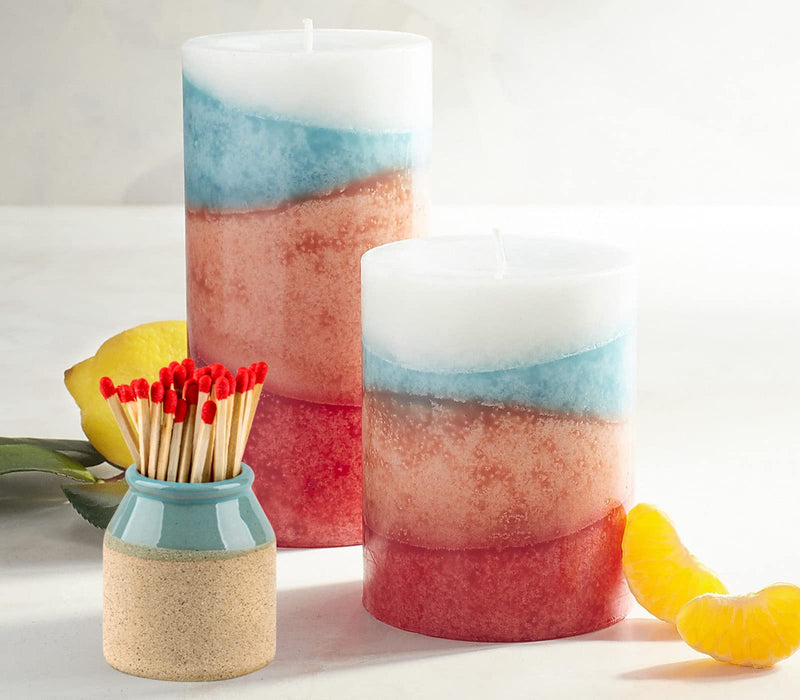[Australia] - Match Cloche Decorative Matches Jar with Match Striker Set of 2 Mini Pottery Match Holder with Striker 
