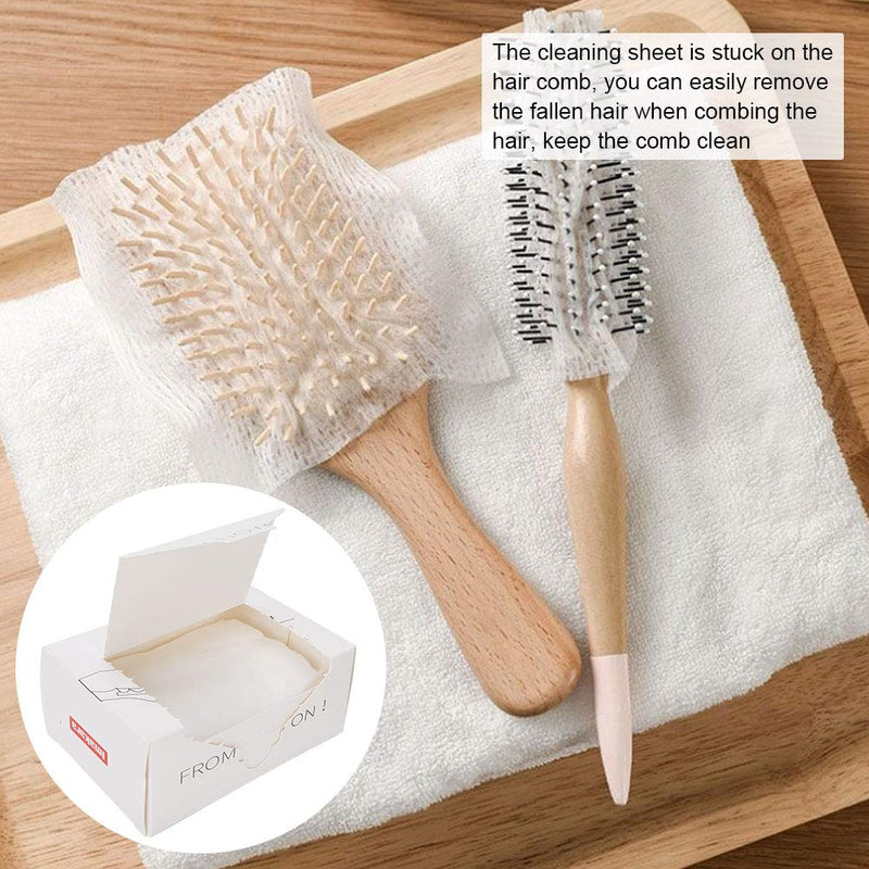 [Australia] - Hair Brush Cleaning Paper 50-Pack, Comb Cleaning Net for Pet Hair Remover, Portable Hairbrush Cleaner Sheets, Comb Net Protective Hair Brush Net Portable Pet Hair Remover Tools Hair Brush Sheets 
