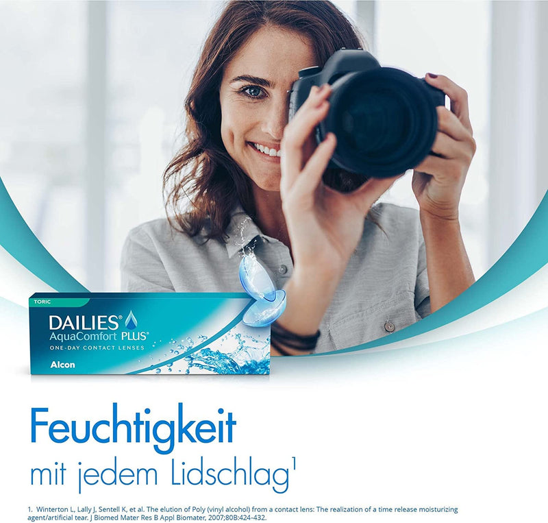 [Australia] - Dailies AquaComfort Plus Toric daily lenses soft, 30 pieces, BC 8.8 mm, DIA 14.4 mm, CYL -0.75, AXIS 80, -1.75 diopters 8.8 millimeters 14.4 millimeters 