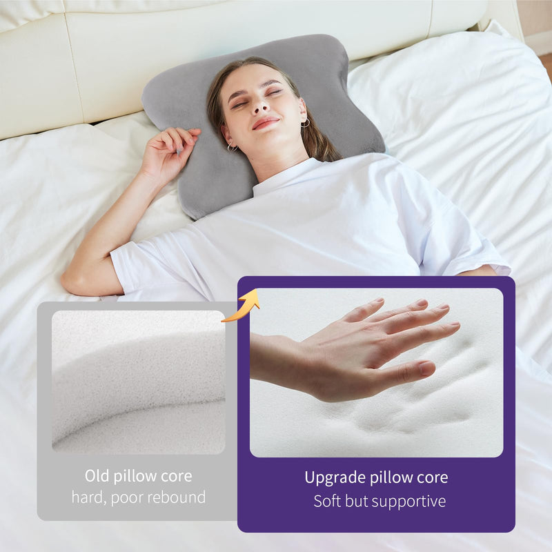 [Australia] - Ear Pillow, Upgrade Memory Foam EarPain Relief, CNH Pillow for Ear Piercings, Light Grey 