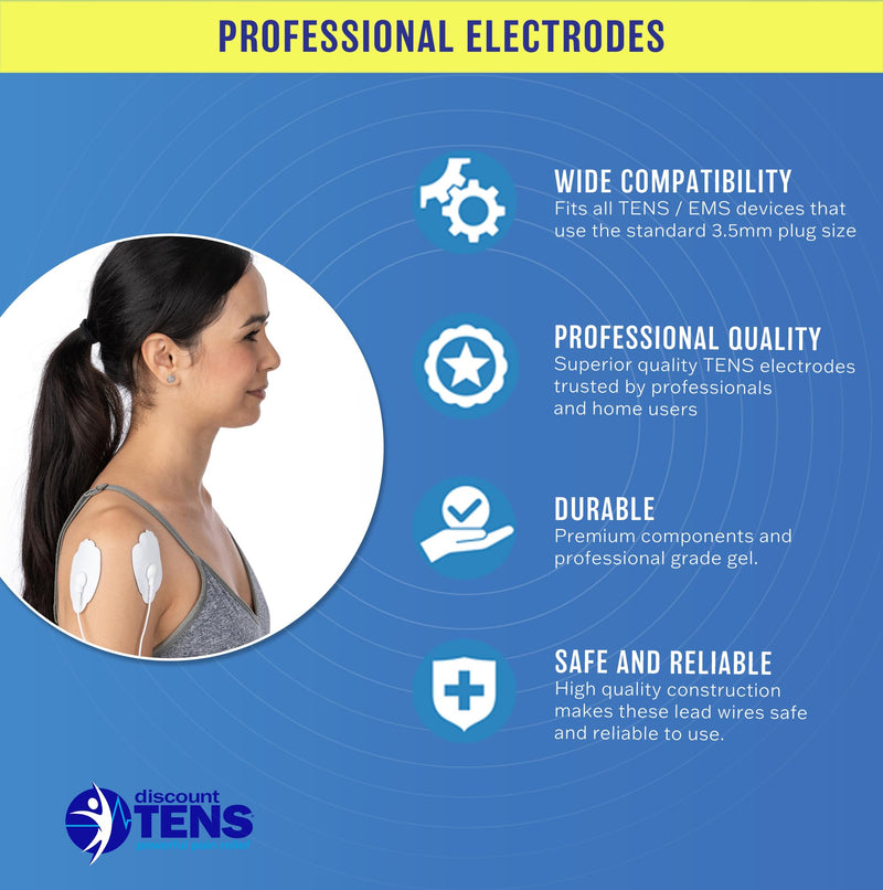 Discount TENS 3.5mm Snap Electrode Assortment, 60 Pack | 3.5mm snap compatibility, long-lasting latex-free hydrogel, flexible and comfortable, even current flow, strong skin adhesion Mega - 60 Electrode Pack