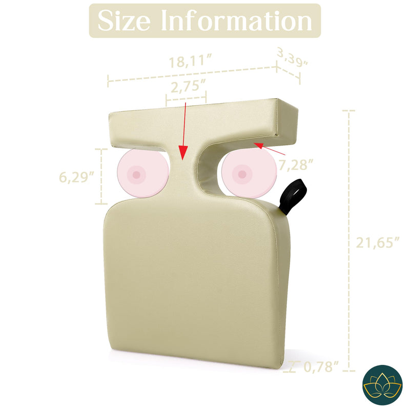 [Australia] - EASY SPA Massage Table Breast Pillow Upgraded for Larger Bust Sizes(AA-С+), Wedge Cushion, Comfort Bolster Wedge, Prone Pillow (Cream White) for Sleep or After Surgery Cream White 