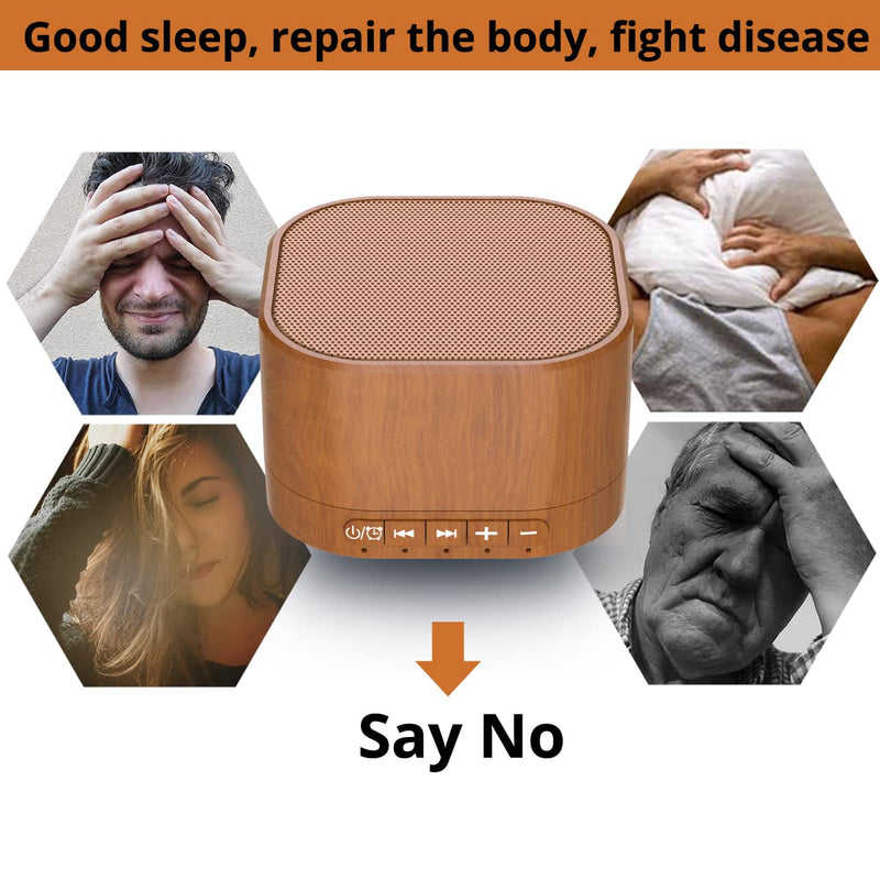 [Australia] - Magicteam Sound Machines White Noise Machine with 20 Non Looping Natural Soothing Sounds and Memory Function 32 Levels of Volume Powered by AC or USB and Sleep Sound Timer Therapy for Baby Kids Adults Wood 
