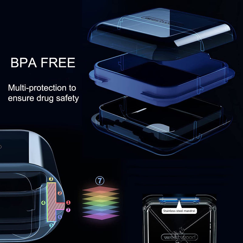 [Australia] - Small Pill Box,Pill Case,Pill Organizer,Travel Waterproof Portable Pocket Pill Box Medicine Organizer,Daily Pill Container for Purses Compact Travel Medicine Holder for Vitamins Medication Black Small 