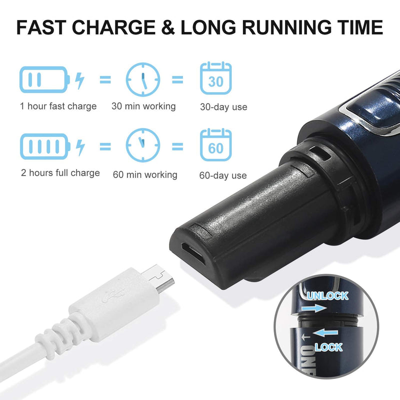 [Australia] - ONEDONE Nose Hair Trimmer - 3 in 1 USB Rechargeable Ear Nose Hair Trimmer for Men, Dual-Edge Blades Painless Electric Ear Trimmer Eyebrow Clipper Father's Day Gifts 