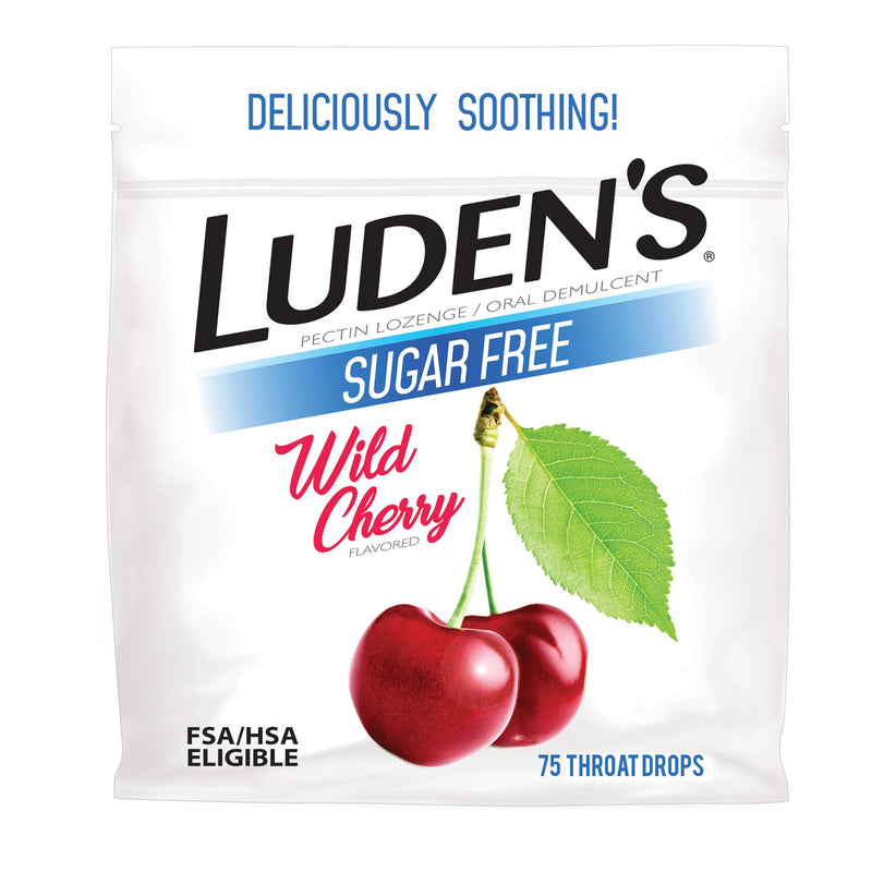 [Australia] - Luden's Sore Throat Relief Lozenges for Minor Everyday Irritation & Dry Mouth, Sugar Free Wild Cherry Flavored Drops, 75 Count Sugar-Free Wild Cherry 75 Count (Pack of 1) 