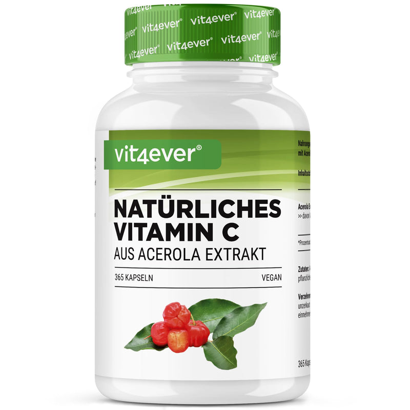 [Australia] - Natural vitamin C from acerola extract - 365 capsules - high dosage - premium raw material - without unwanted additives - vegan 
