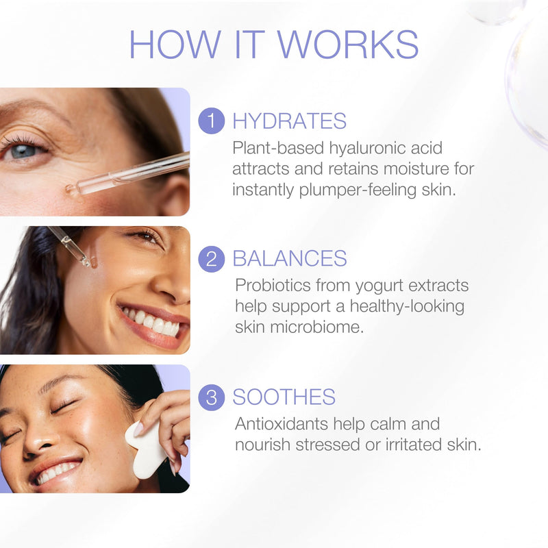 YOUN Beauty Hyaluronic + Probiotic Face Serum by Dr. Anthony Youn, 30 ML – For Intense Hydration, Radiance Boost, & Skin Renewal – Contains Plant-Based Hyaluronic Acid, Yogurt Extract, Vitamins C & E