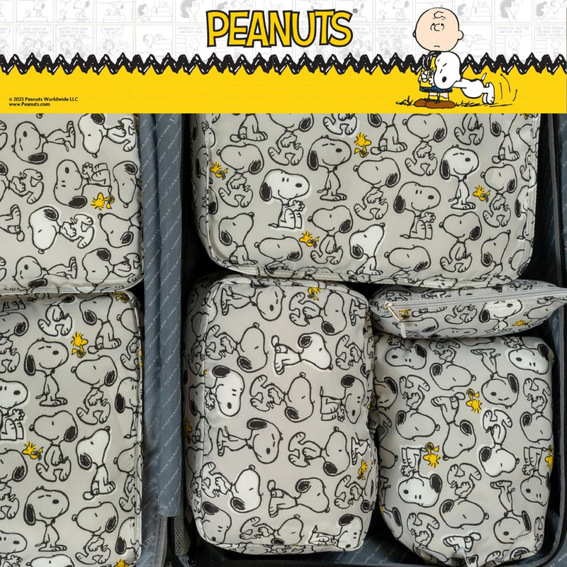 Peanuts Snoopy Beauty 7 Piece Soft Storage Organization Packing Cubes Travel Set (Officially Licensed Product) By Franco Collectibles Peanuts - Snoopy