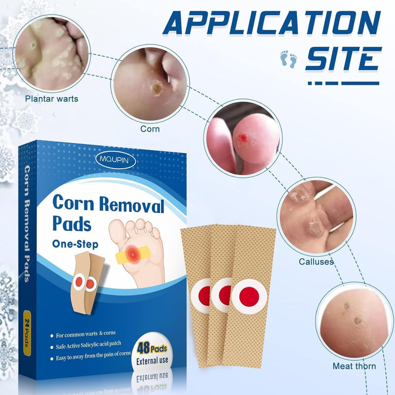 [Australia] - 48 Count Corn Removal Pads for Feet and Toe, Corn Feet Remover for Extra Strength, Callous Remover 