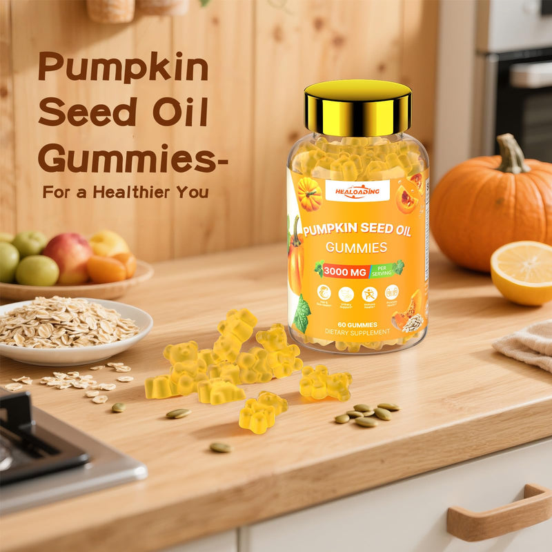 [Australia] - Pumpkin Seed Oil with Saw Palmetto: Pumpkin Seed Oil Gummies Extract Sugar-Free 3000mg Per Serving for Hair Growth Urinary Bladder & Prostate Health Non-GMO 