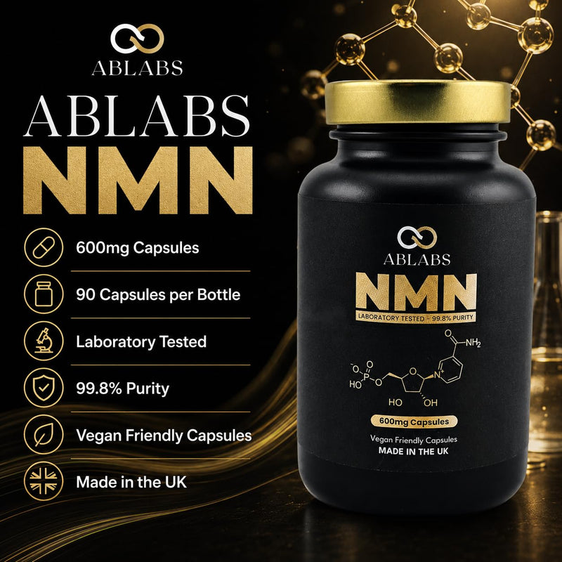 NAD+ Supplement • 90 x 600mg Highest Strength Capsule • ABLABS • Max Absorption • Vegan Friendly