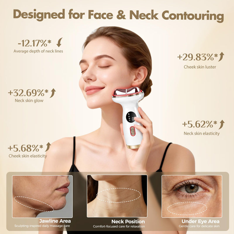 Red Light Therapy for Face, Electric Gua Sha Facial Massager, Microcurrent Facial Device for Tightening & Lifting, Warm Compress for Better Skincare Absorption & Cold Compress for Depuffing White