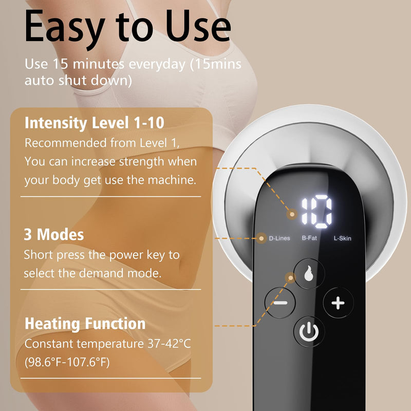 Body Sculpting Machine, Cordless Handheld Body Cellulite Massager for Belly, Waist, Leg, Butt, Arm - Gifts for Women Mum White