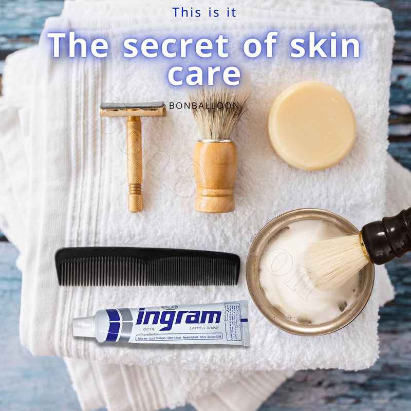 [Australia] - Lather Shave Cool Ingram Shaving Cream Tube 60g Glycerin Coconut Oil Made In Egypt (4 Pack = 8.47 oz / 240 gm) 