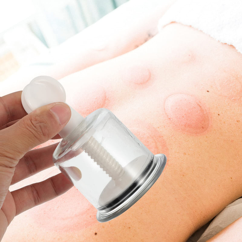[Australia] - 8Pcs Cupping Device Pump Cupping Cups Chinese Massage Cups Vacuum Body Cupping Vacuum Cup Full Body Suit pro Tools Vacuum Cupping Cups Myofascial to Rotate Hand Twist 11X6.7cm Transparent 