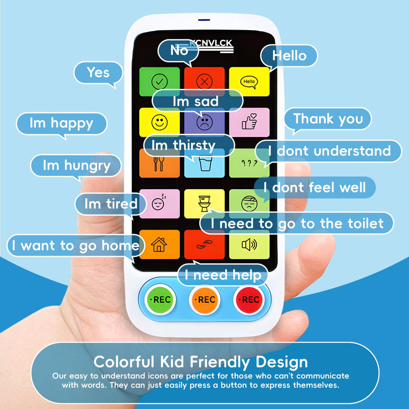 [Australia] - AAC Device for Autism - Non Verbal Communication Tools with Touch-Sensitive Buttons, Special Needs Speech Therapy Talking Aids for Kids and Adults, 5-Level Volume Programmable 