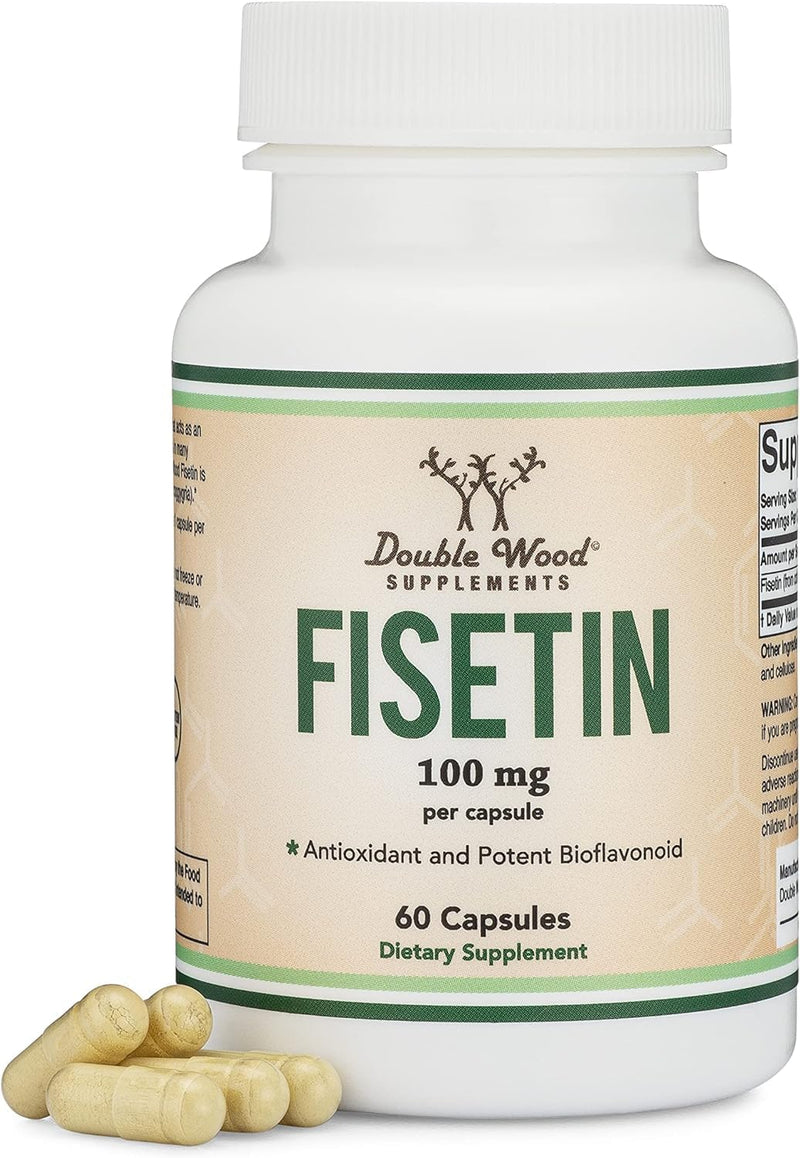 [Australia] - Fisetin Supplement - 100mg of Bioactive Flavnonols, 60 Count (Bioflavonoid Polyphenols Supplement Similar to Apigenin, Luteolin, and Quercetin) Aging Support Senolytic by Double Wood 