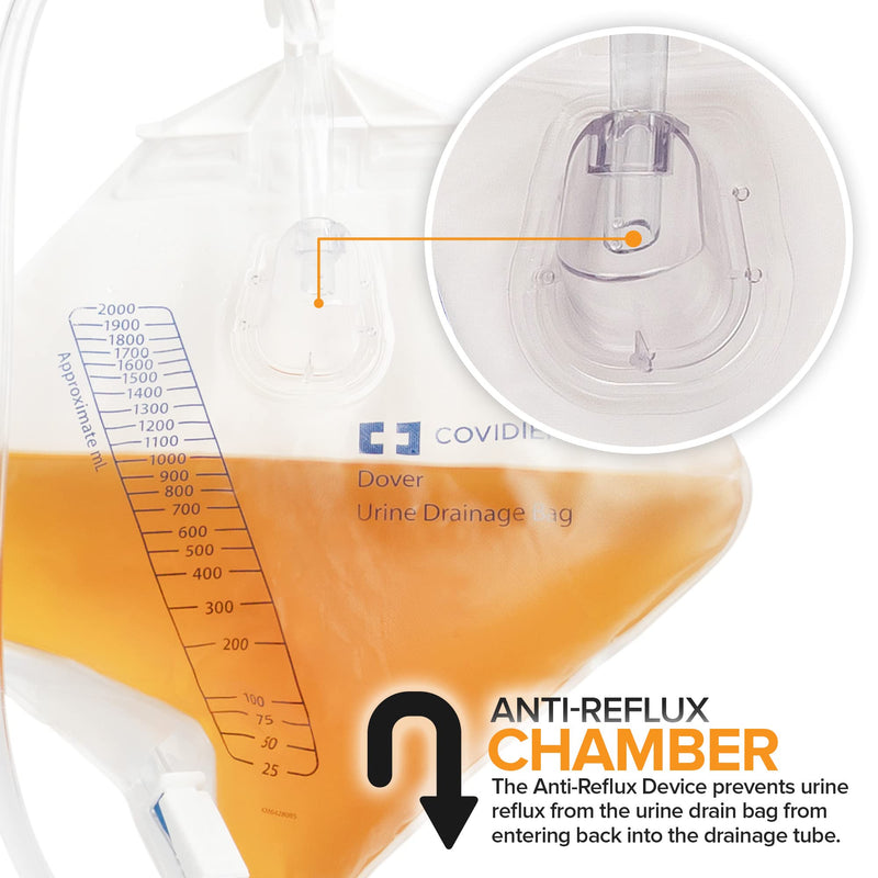 [Australia] - Urine Drainage Bag with 18” Extended Tube (5 Pack) - Urine Bag with Anti-Reflux Chamber with Splash-Resistant Drain Spout - 2000 mL Vinyl Urine Bags for Men - 40" Tube Drainage - Stock Your Home 5 Pack 