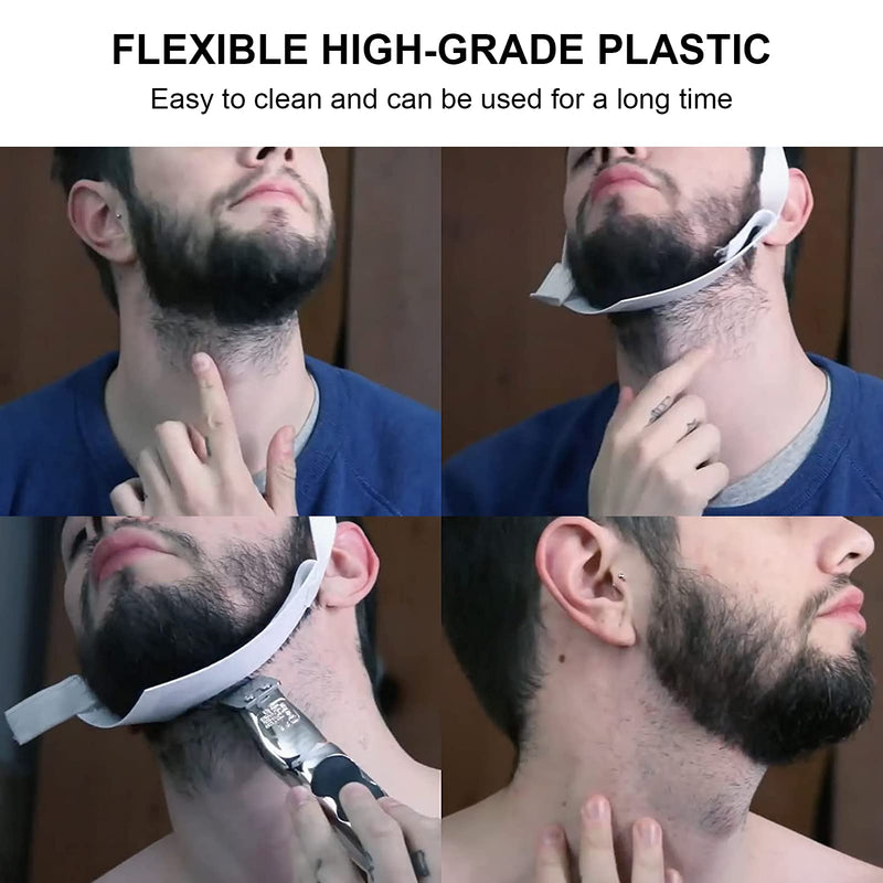 [Australia] - Beard Shaper Neckline Guide, Freehand, Flexible, the Ultimate Neckline Beard Shaping Template, Beard Trimmer Tool, Lineup Stencil Set, DIY Cutting, Beard Stencil Styling Beard Template 